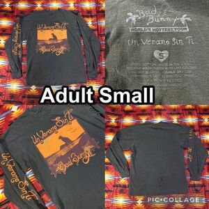 Bad Bunny Un Verano Sin Ti Shirt Adult Small Gray Long Sleeve Tour Graphic Tee